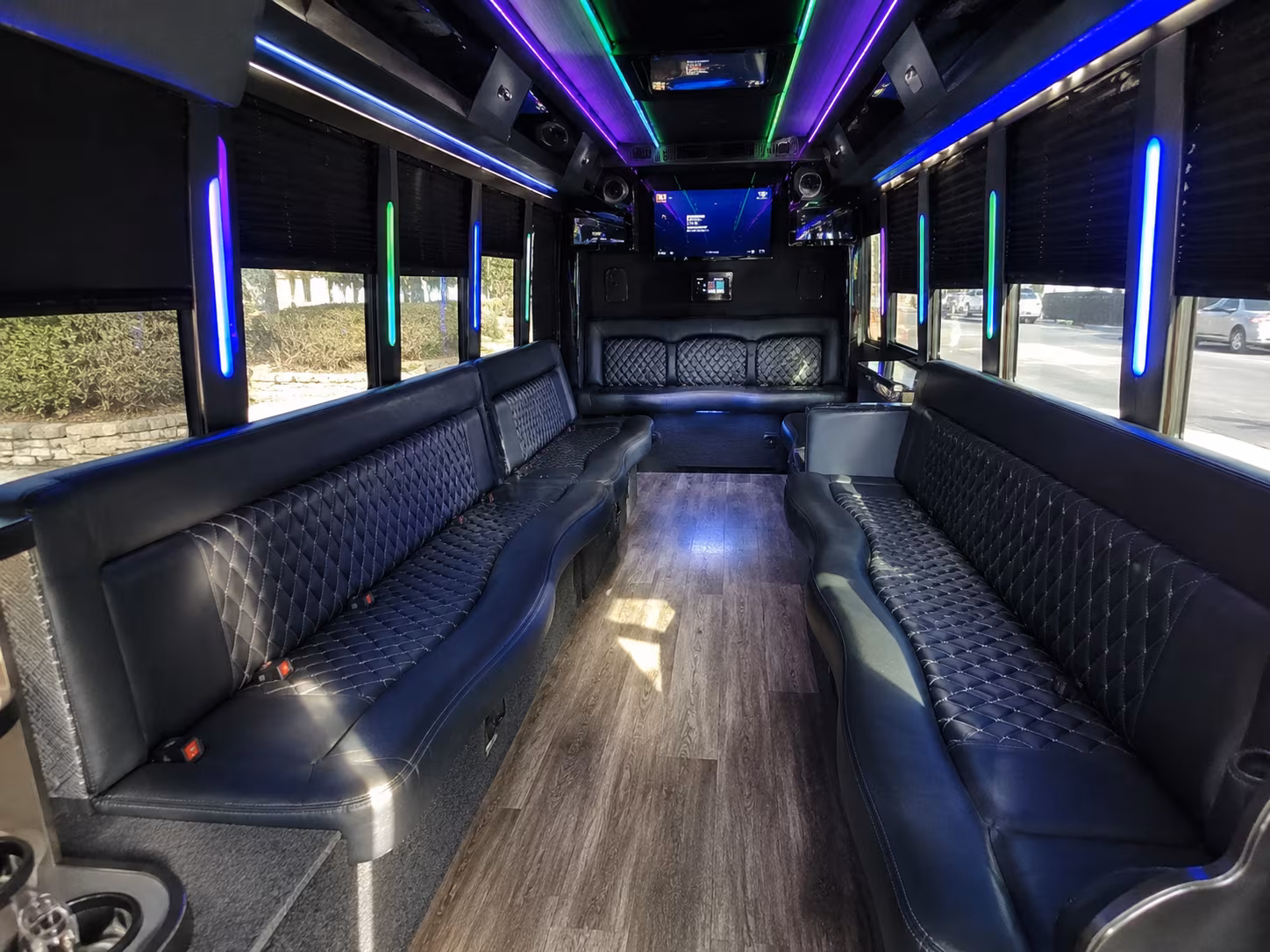torrance 15 passenger party bus interior