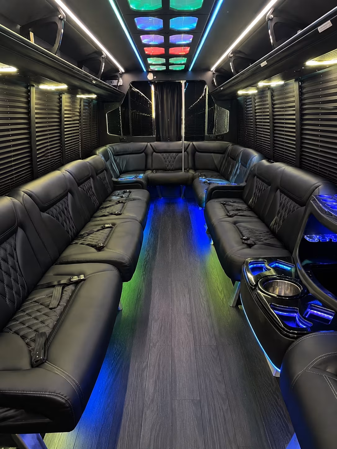 torrance 20 passenger party bus interior