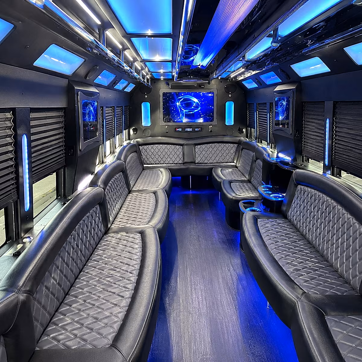 torrance 50 passenger party bus interior